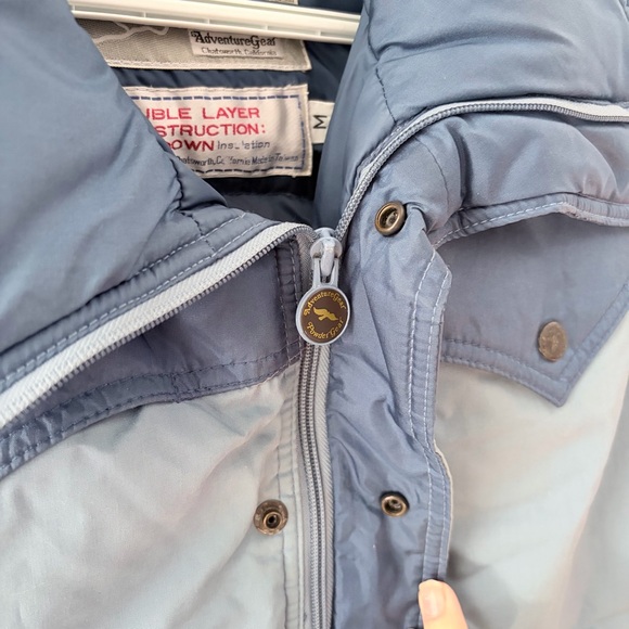 VINTAGE Powder Gear Western Yoke Down Puffer Vest Blue - Picture 3 of 8